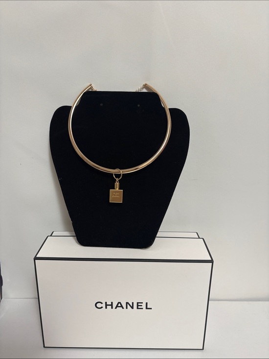 Chanel beaute Jewelry - Blue De Chanel Perfume Bottle Charm on Gold Choker Necklace ⭐️✨